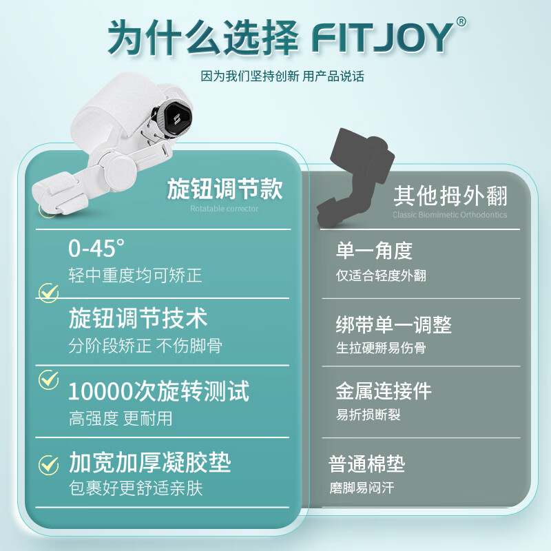 【升级旋钮调节】脚趾矫正器大脚拇指外翻矫正器脚型矫正器分趾器纠正脚趾大脚趾拇外翻矫正器 双只装【居家角度可调节+日用硅胶可穿鞋】 34~45码可穿+左右脚通用+日夜套装+无痛矫正