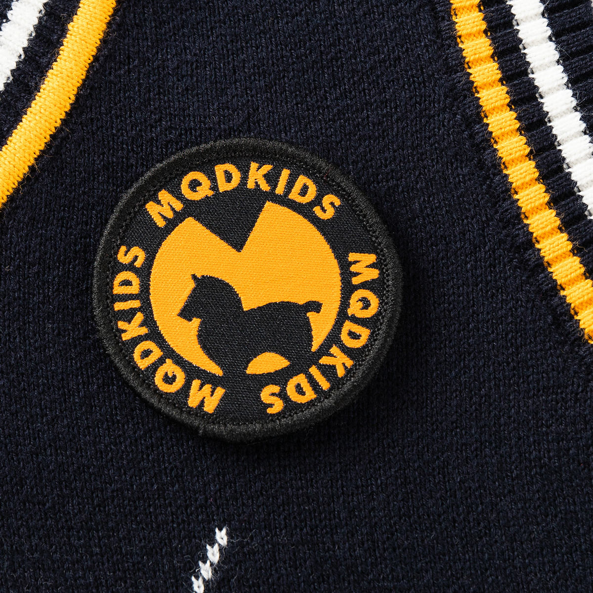 马骑顿（MQD）男女款长袖线衫秋冬款儿童针织衫毛衣 藏青4 160