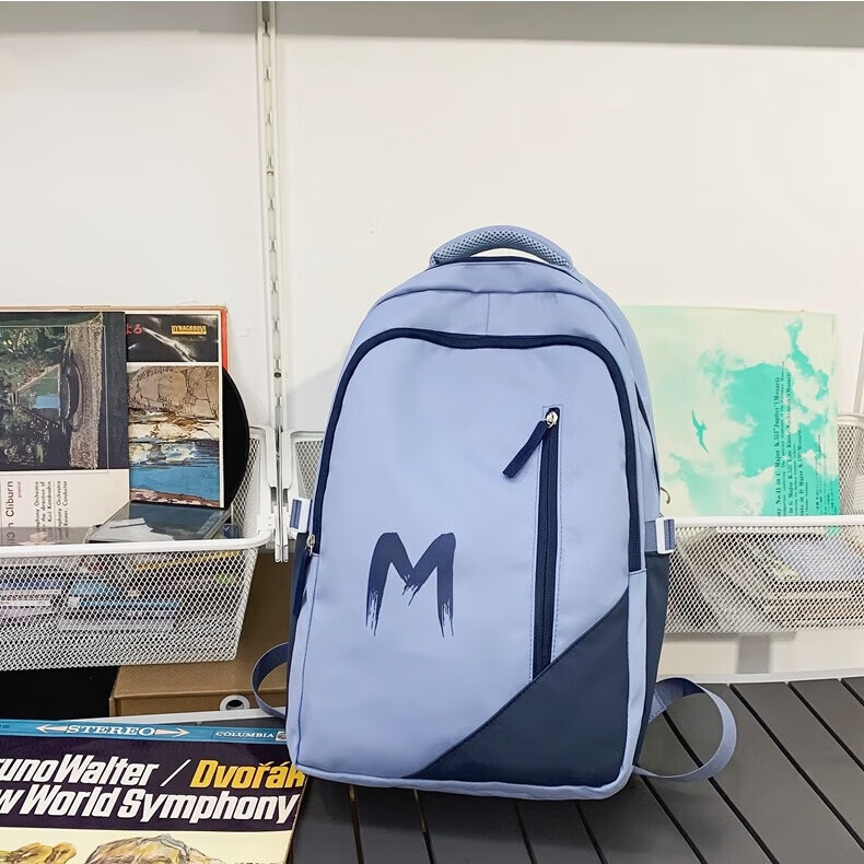 CLBD书包女初高中生新款高颜值背包男潮流大容量ins韩版小学生双肩包 黑色