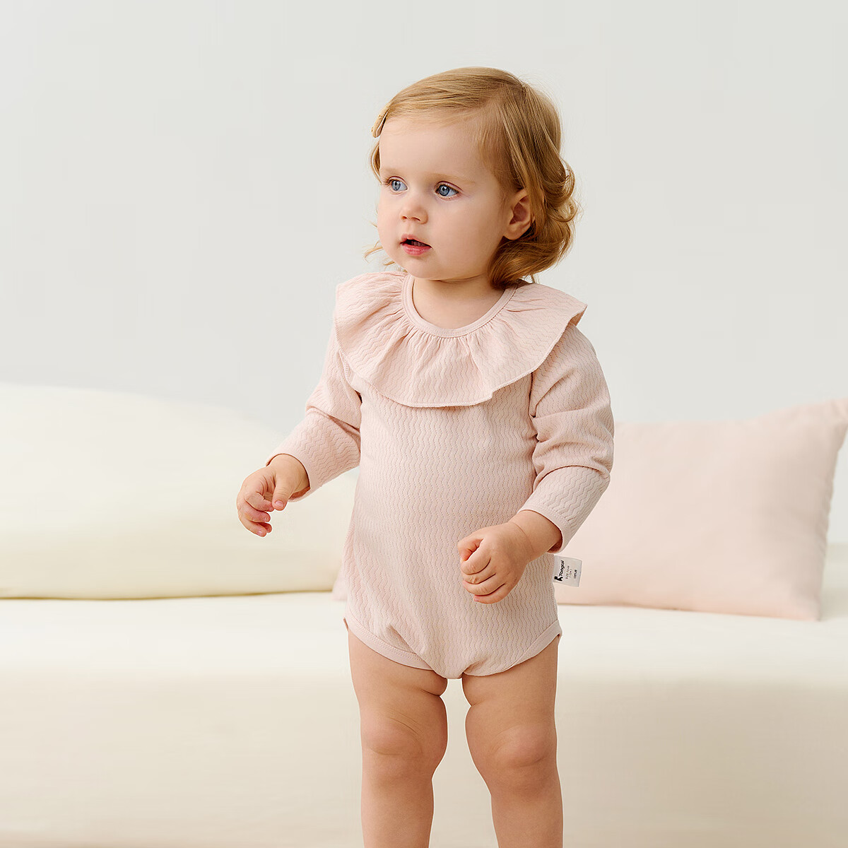 童泰(TONGTAI)童泰婴儿包屁衣春秋纯棉女宝宝连体衣新生儿衣服三角哈衣爬服睡衣 粉色 80cm