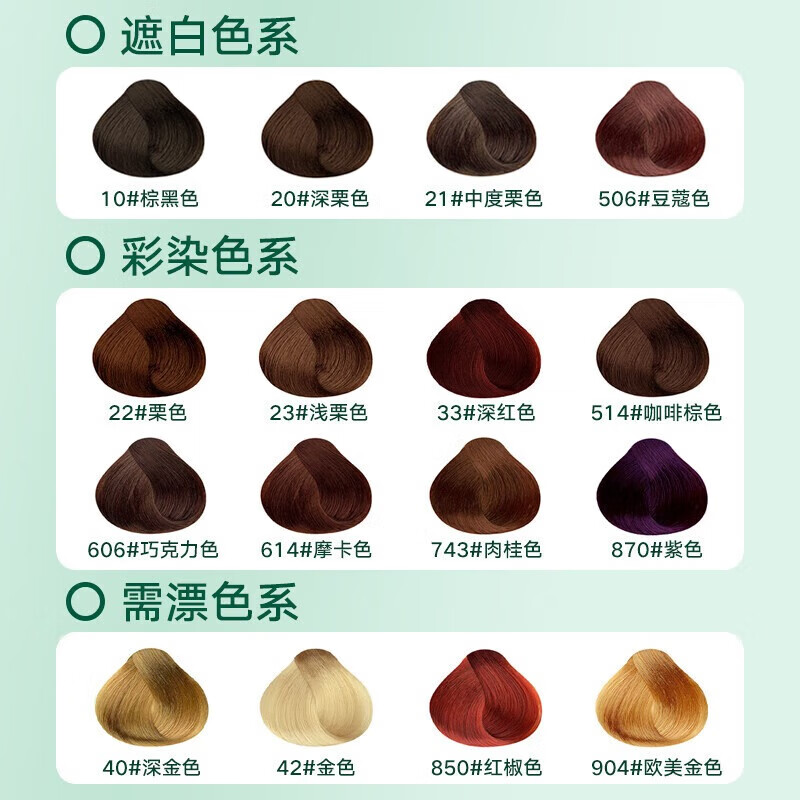 nature bud植物染发剂孕妇可用纯天然无刺激进口男女黑茶色绿情蓓遮白染发膏 614#金摩卡色【高级显白】 3盒（日常囤用装）