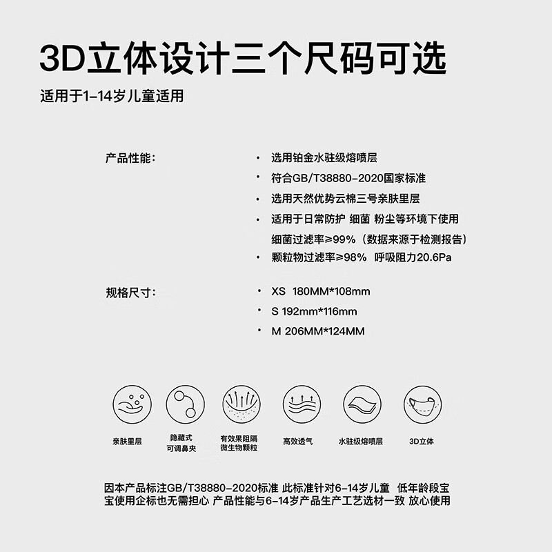 吉研儿童口罩一次性3d立体新国标婴幼儿轻薄透气防尘细菌飞沫花粉 【买2送1】M码8-12岁女宝30只/盒