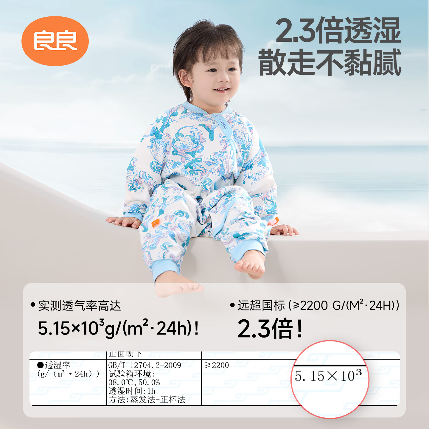 良良（liangliang）睡袋婴儿春秋冬款可拆袖睡袋新生儿防踢被四季通用款儿童分腿睡袋 【100g夹棉】幻影防踢适合80-95cm