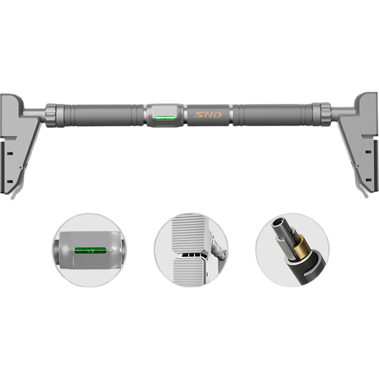 施耐德引體向上器家用單杠室內(nèi)免打孔健身器材可調(diào)節(jié)穩(wěn)固防滑 灰色單杠 安裝距離119-140cm(1.5米)