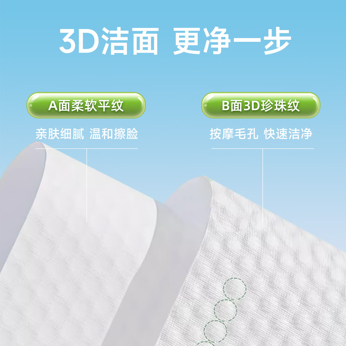 unifree一次性洗脸巾珍珠纹擦脸抽纸 20*20CM 加大加厚干湿两用 【尝鲜装】洗脸巾60抽*3包