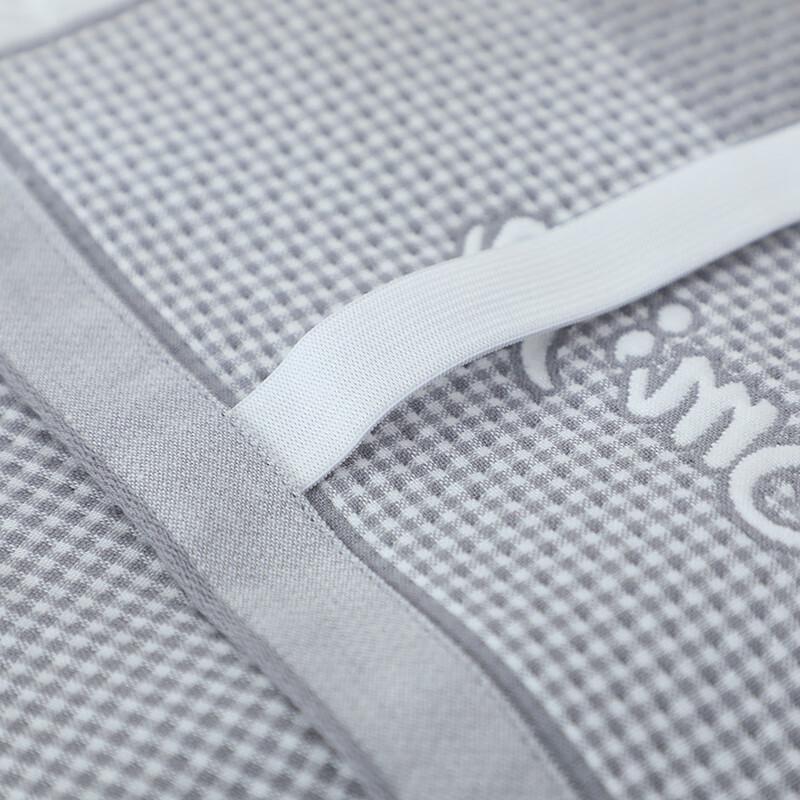 蜜乐暖A类100%纯棉枕巾7A抗菌防螨枕头巾男士防油防汗全棉防脱落枕头套 乐-灰 【新疆长绒棉 双绑带防脱落】 【加厚加大】53x80cm【单只装】