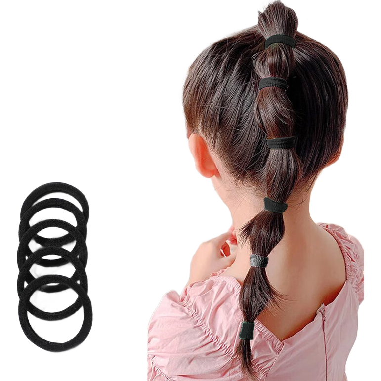 【强拉不断】高弹力耐用ins马尾无接缝皮筋扎头发简约发圈头绳 黑色20根特惠装