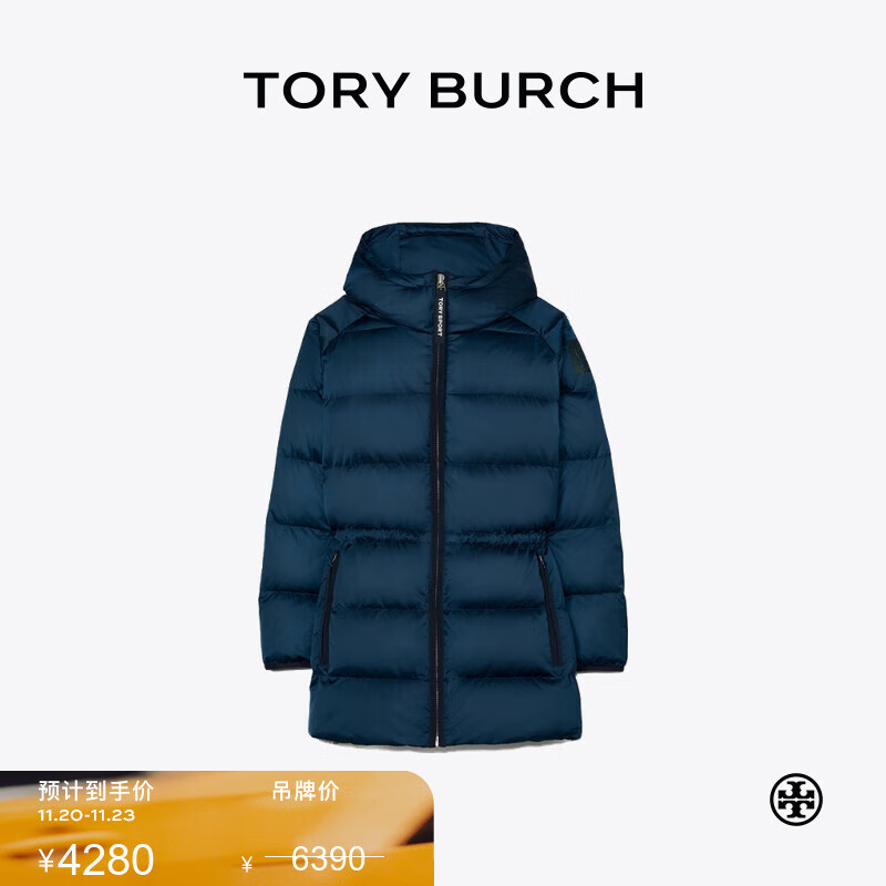 Tory Burch 汤丽柏琦 【线上专享】秋冬中长款保暖羽绒服TB 63865 海军蓝 405 XS 推荐95-105斤