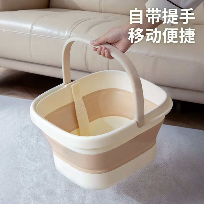 禧天龙折叠泡脚桶带防塌支架按摩泡脚盆洗脚盆足浴盆泡脚袋便捷式养生桶 折叠泡脚桶 38.5cm