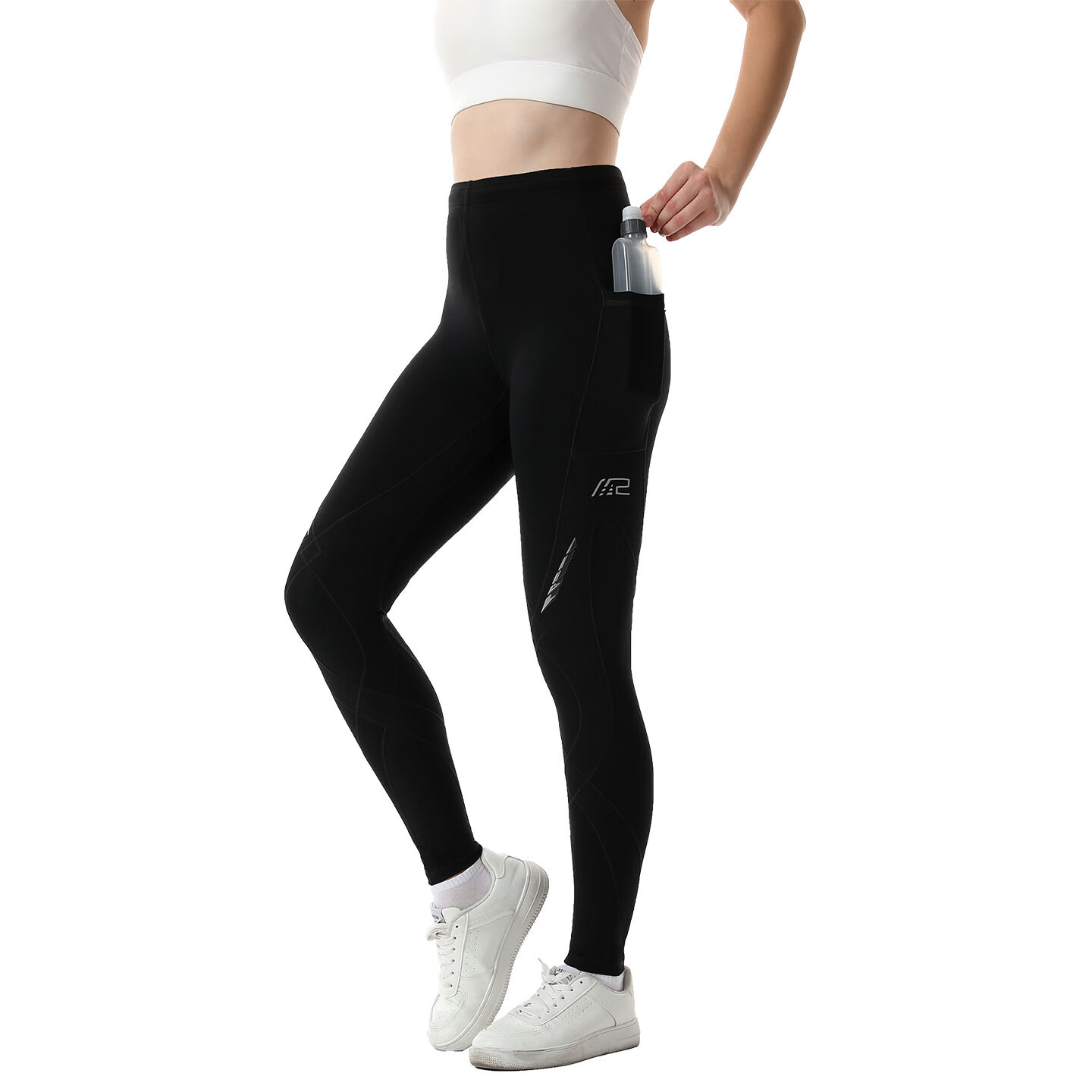 MZPX名泽品压缩裤女SH款运动马拉松跑步护膝护腰健身速干紧身长裤秋冬 女SH款（左右口袋）黑色 磨毛绒4度至20度气温合适 3XL (裤腰周长平量80cm)