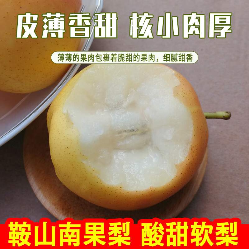正宗南果梨 辽宁鞍山南国梨东北特产香水梨 新鲜水果产地直发 家庭装 黄南果净果4.5斤(40枚小果)