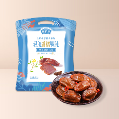 藤橋牌香酥?zhù)嗠俞u、紅燒鴨胗、溫州特色美食、戲劇小吃 醬香味