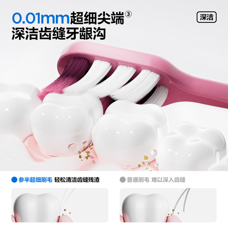 参半多巴胺软毛牙刷带防尘盖护龈成人家庭囤货实惠桶装 抗菌牙刷-款式随机发货 1支