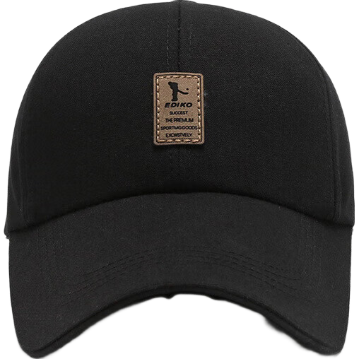 棒球帽遮阳帽子男士春夏季新款户外运动太阳帽女防晒鸭舌帽送爸爸 帆布中标黑 可调节