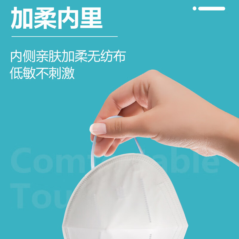 万聚医疗KN95口罩一次性口罩灭菌独立装kn95防护口罩立体防护成人口罩 50只KN95(灭菌独立包装)