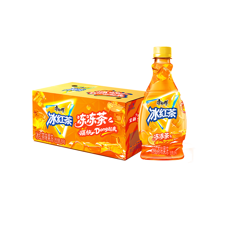 康师傅【迪士尼疯狂动物城联名款】冰红茶冻冻茶456g*12瓶 茶饮料 