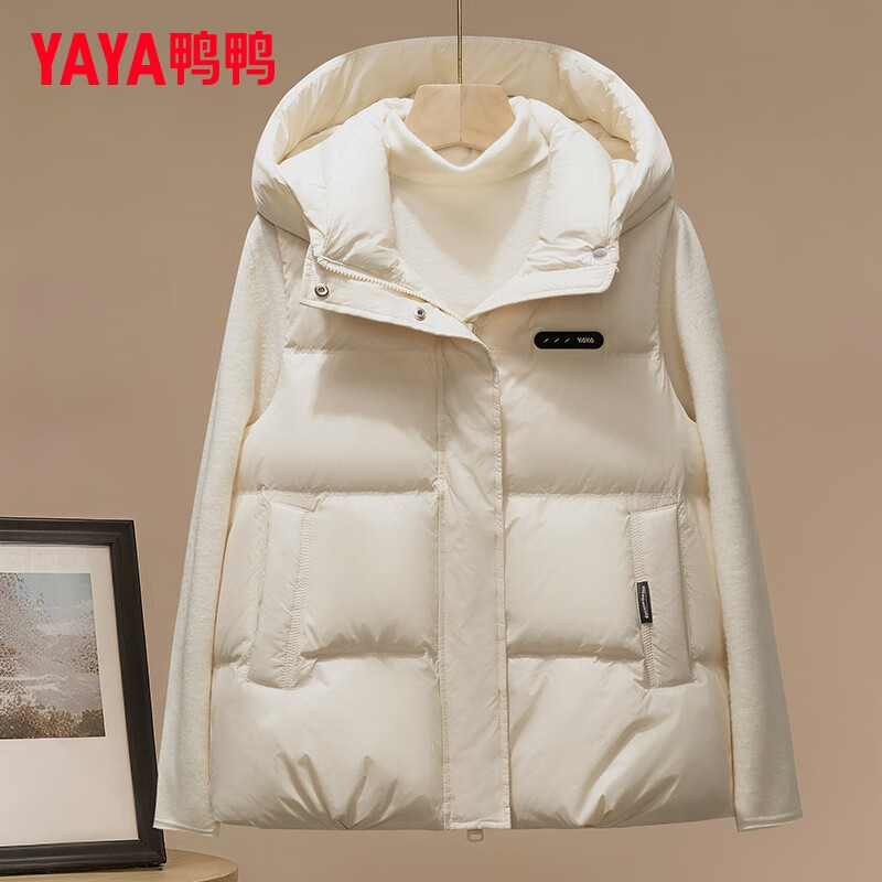 鸭鸭（YAYA）羽绒马甲女外穿秋冬新款情侣男女同款连帽马夹背心羽绒服亲子外套