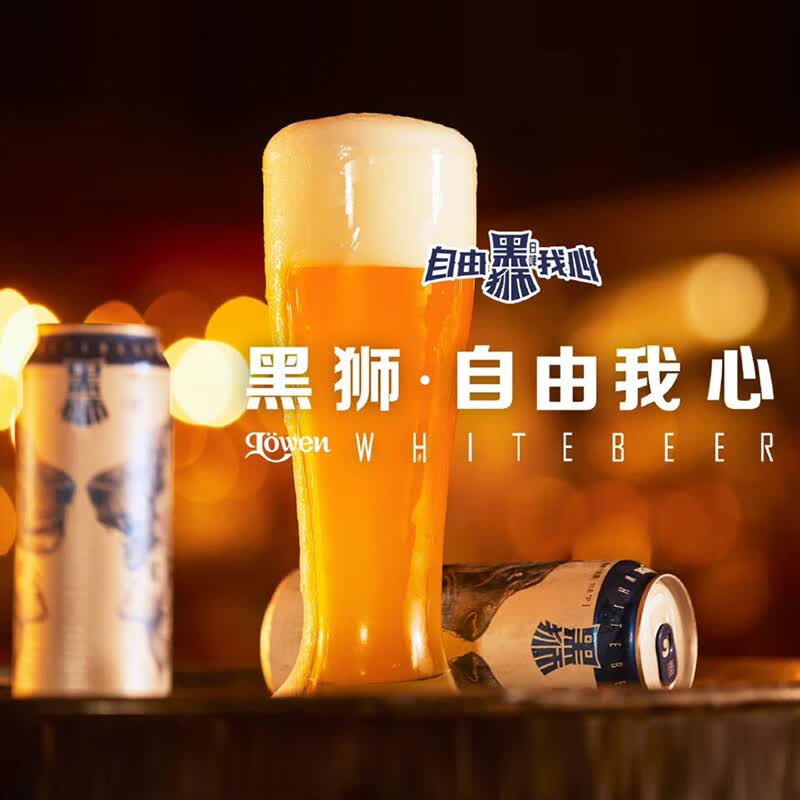 雪花啤酒 黑狮 黑狮白啤500ml*6听+纯酿白啤 500mL 18罐 组合装