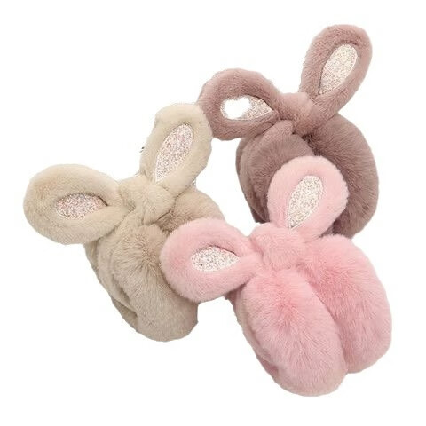 韩版耳套保暖冬天加厚护耳罩耳包耳捂女生耳帽耳暖冬季可爱耳朵套 可爱猫耳罩米色