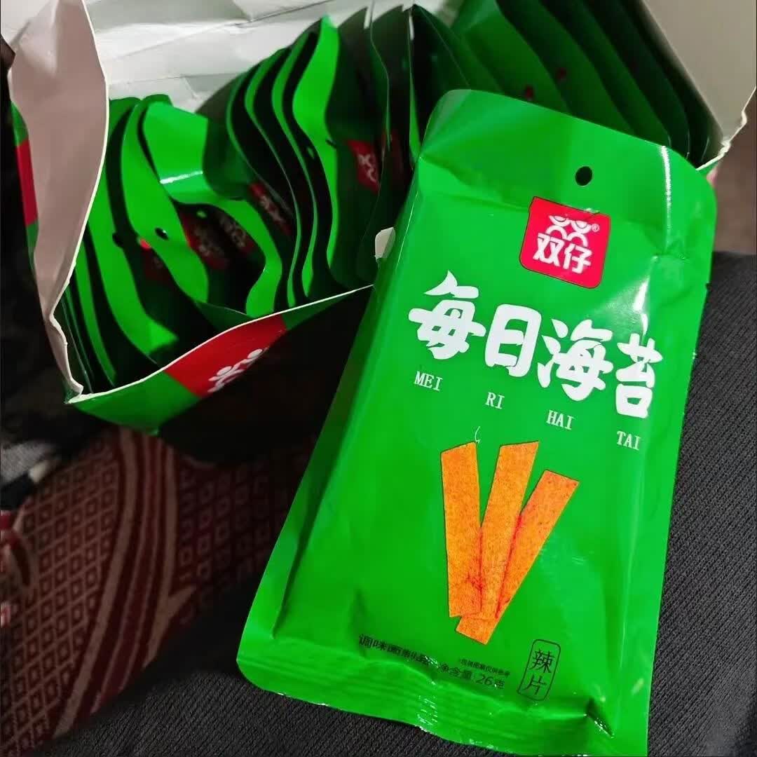 鲜麦面筋辣条休闲网红零食牛筋传说辣条大辣片 每日海苔辣片5包*26克