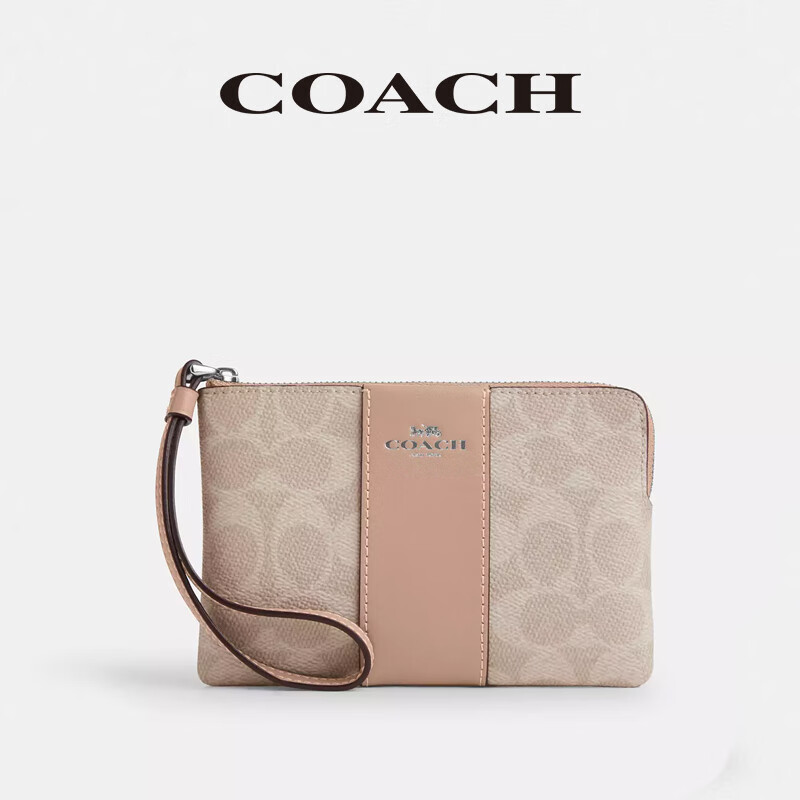 ޢ�� COACH Ůʿ���ð���Ǯ�� ɳ��ɫ��Һ�ɫ CW854SVPWH 310.05Ԫ