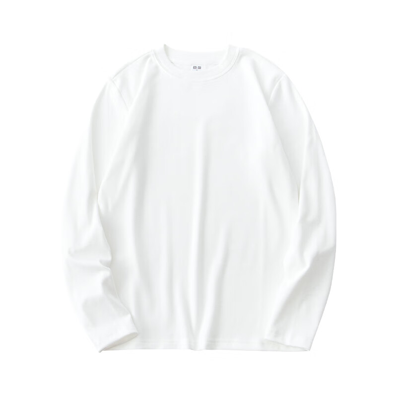 德绒打底衫女冬季保暖磨毛长袖加绒白色双面内搭T恤秋冬女装上衣 白色 S