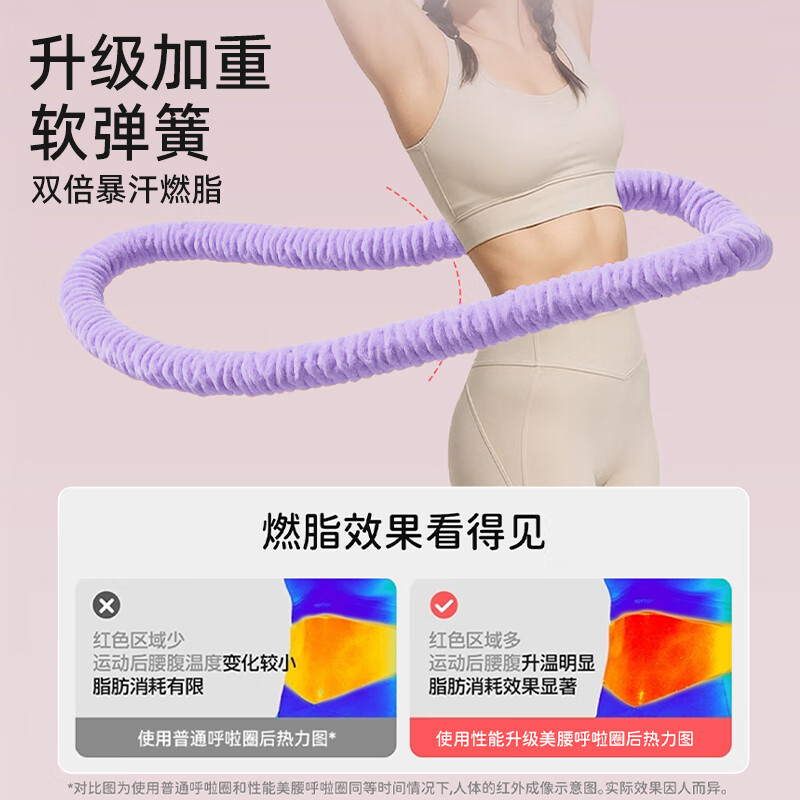 煦凛软呼啦圈女瘦身肚子减肥专用成人毛绒款神器5斤弹簧燃脂 【4斤进阶款】云烟紫