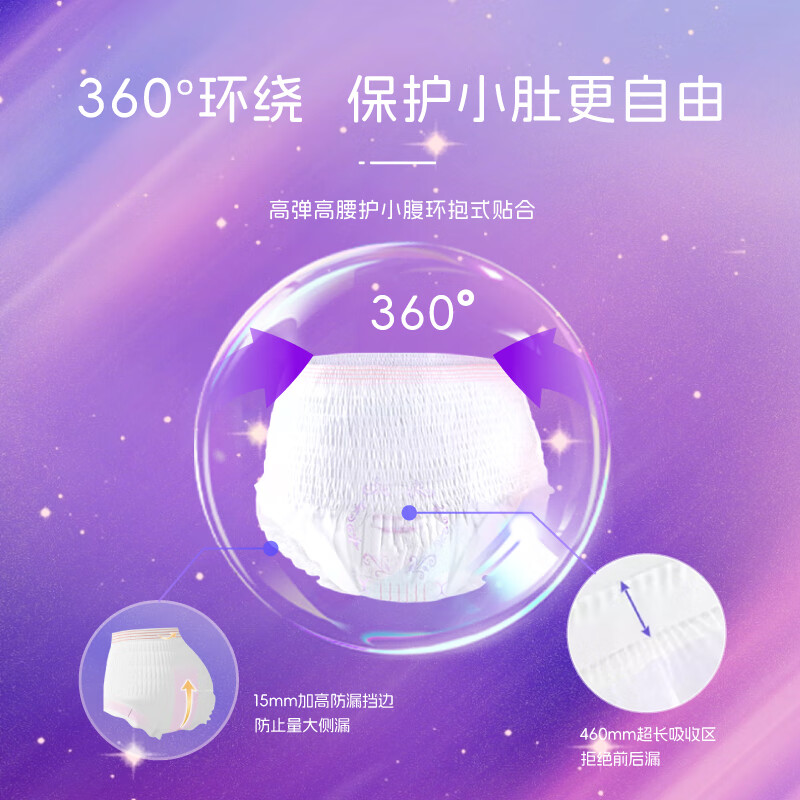 臻爱朵朵【医护级经期安睡裤】安心裤生理期专用裤型卫生巾超薄防漏拉拉裤 L 30条 120-160斤 【贴心呵护-更舒适】