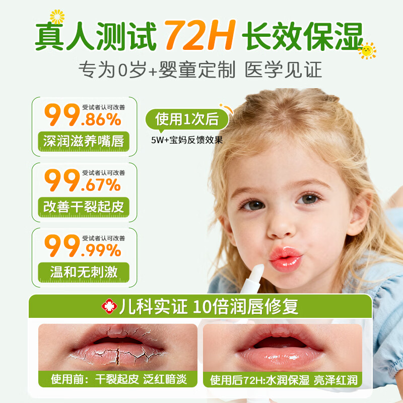 DR.MANELER 曼尔博士婴儿护唇膏儿童唇膏宝宝润唇膏滋润保湿防干裂0-12岁学生天然唇膏 2支装【爆款推荐|优惠立减】