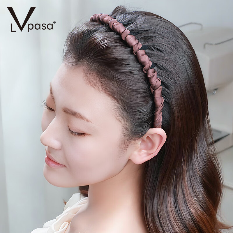 LVPASA女士高颅顶绝美发箍蓬松显发量头箍新款高级感带齿发卡发捆 【黑色】发箍