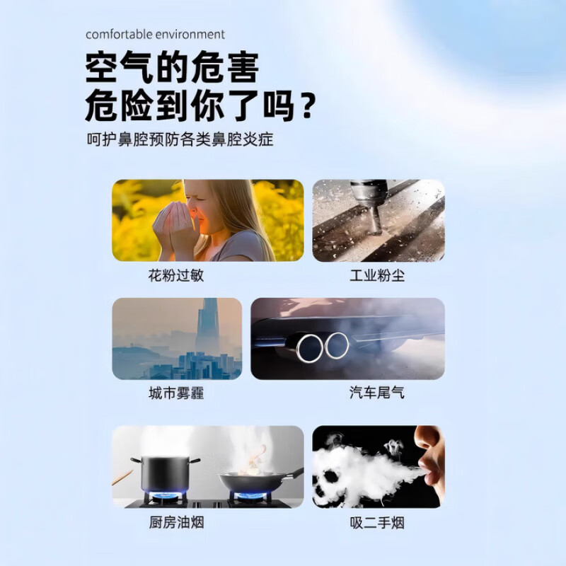 LUCYLEE美国儿童过敏性鼻炎专用口罩防花粉灰尘冷空气防护过滤孔透气防晒 5只 秋冬款（4-15岁）黑色【过滤透气孔】