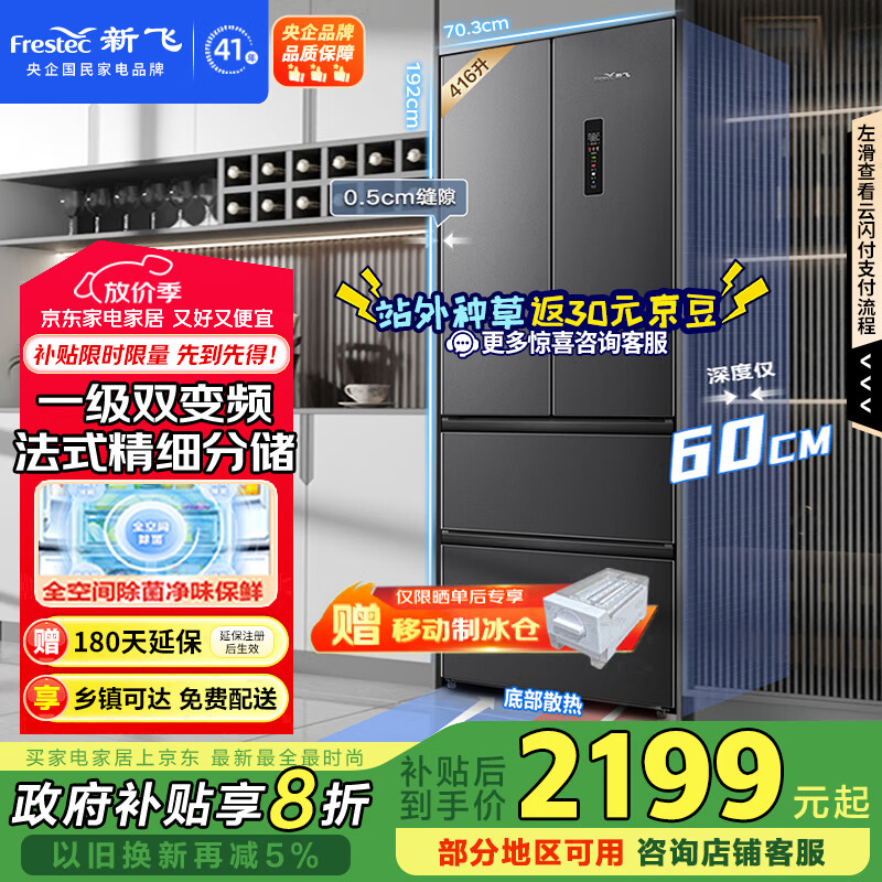 ·ɣFrestec416Lʽű䳬ƽǶ ƶƱȫռ BCD-416WKQ7ATҲ20%