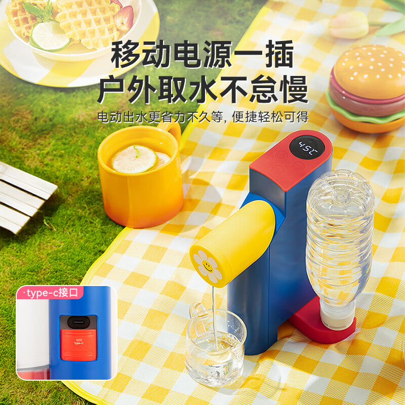 GLASSLOCK盖朗便携式即热饮水机WiggleWiggle联名 旅行出差宿舍折叠电热烧水壶 桌面家用小型迷你速热直饮机 1L -WiggleWiggle联名即热饮水机