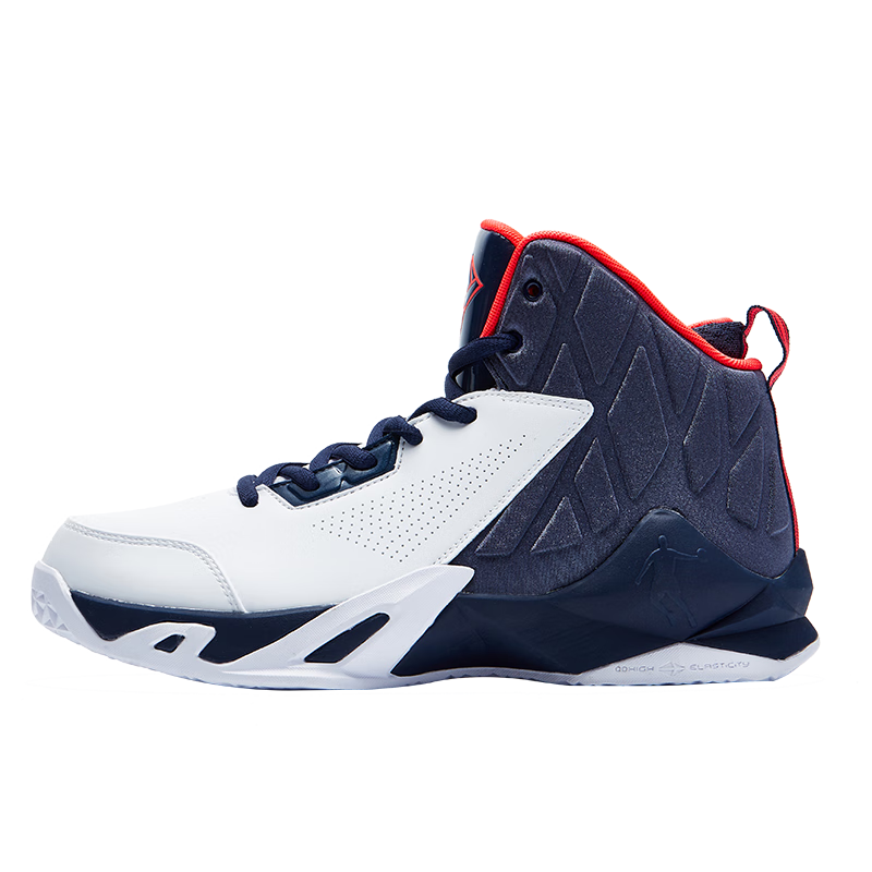乔丹专业实战篮球鞋男鞋2026春夏季新款高帮透气减震防滑耐磨运动鞋子 白色/深藏青(爆款热荐) 42