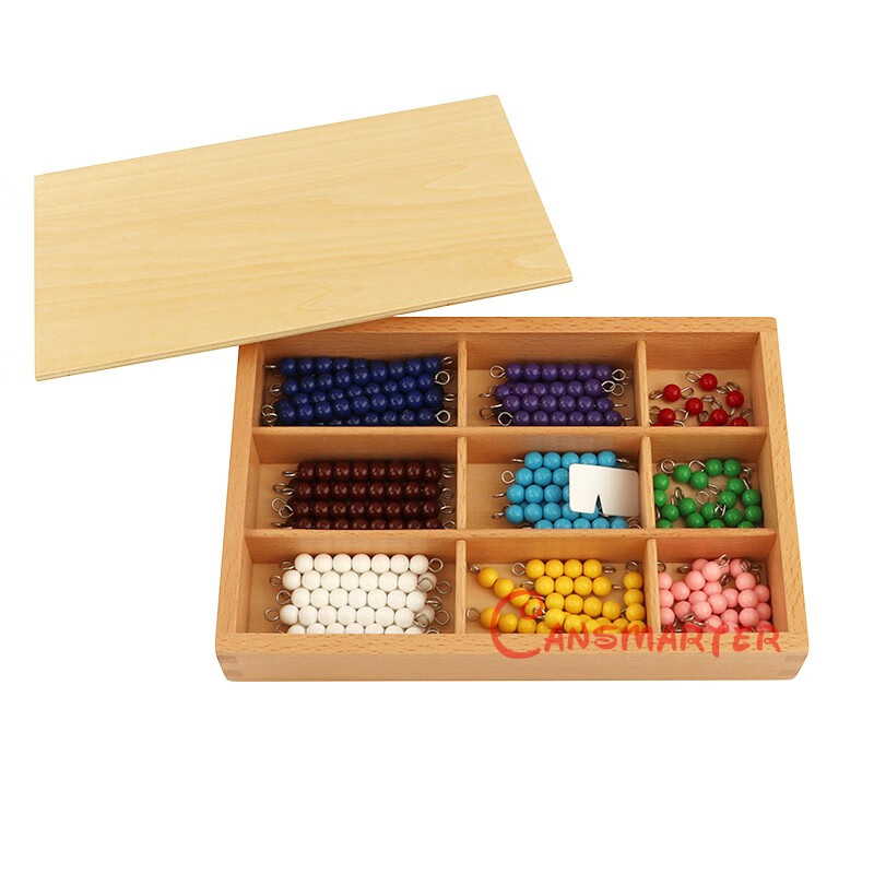 cansmartercansmarter 蒙氏教具1-9彩色串珠棒蒙台梭利数学启蒙玩具