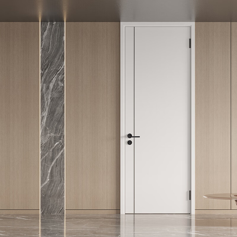 夢天木作 簡約室內門定制臥室門房間門   室內門木門 月牙白