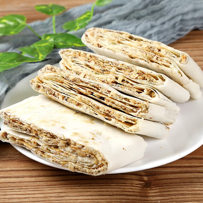 鼎橙山东煎饼纯手工曲阜香酥煎饼即食花生夹馅五香脆皮煎饼特产 4种