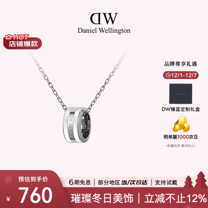 丹尼尔惠灵顿（DanielWellington）DW项链女情侣吊坠百搭时尚锁骨链七夕情人节礼物送女友DW00400304