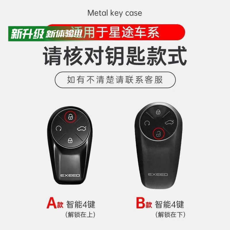 浅派适用于新款星途星纪元ES钥匙套星纪元ET/pro/plusmax包EXEED扣壳 原车色B款智能4键单壳火山红 OPP袋子