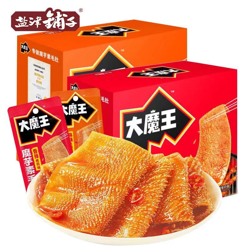 盐津铺子素毛肚 麻辣麻酱味 大魔王小零食魔芋爽 火锅零食麻辣 约50包 麻酱不辣)+麻酱涮肉 450g