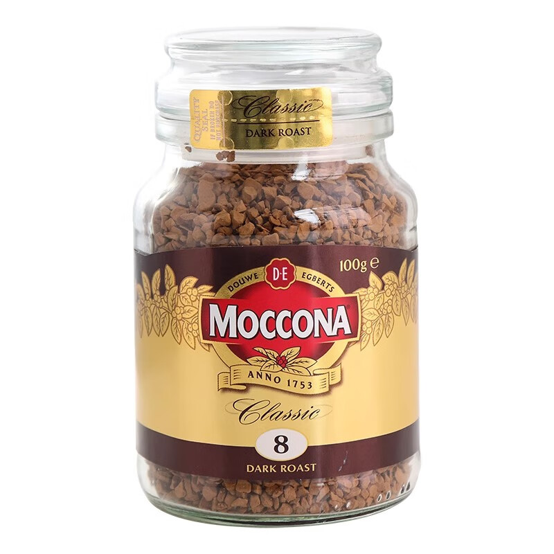 摩可纳（Moccona）咖啡8号无糖学生提神美式咖啡冻干速溶黑咖啡粉 100g＋200g(各一瓶)