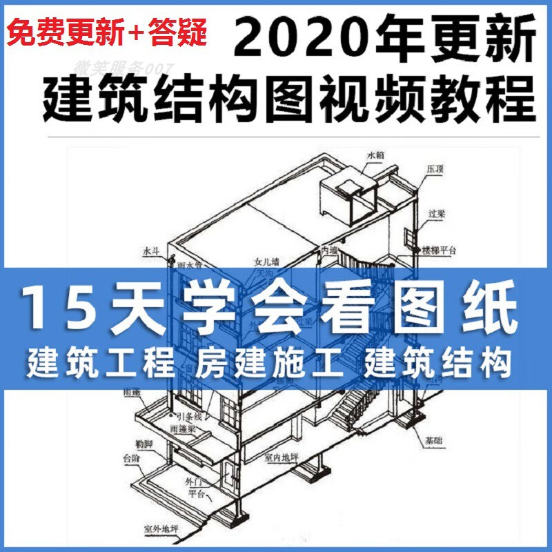 土建筑图纸工程结构施工识图制图零基础从入门到精通自学教程讲解