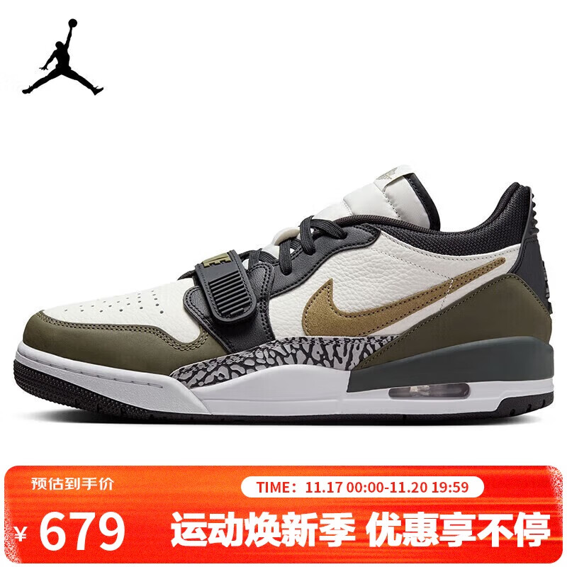 耐克（NIKE）Jordan休闲鞋男 AJ312 LEGACY 312运动鞋CD7069-120白/橄榄绿41