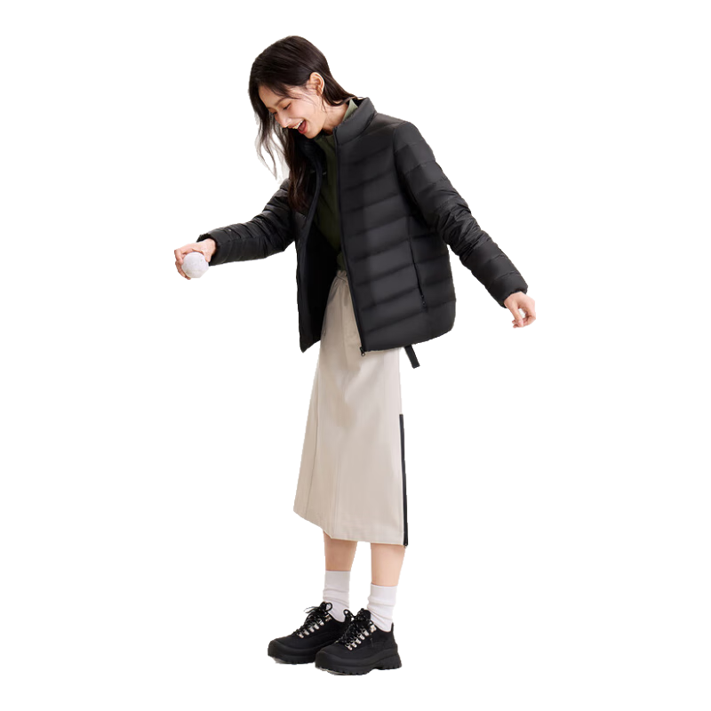 雪中飞2025新款新款经典时尚百搭轻薄女式立领秋羽绒拉链口袋保暖时尚