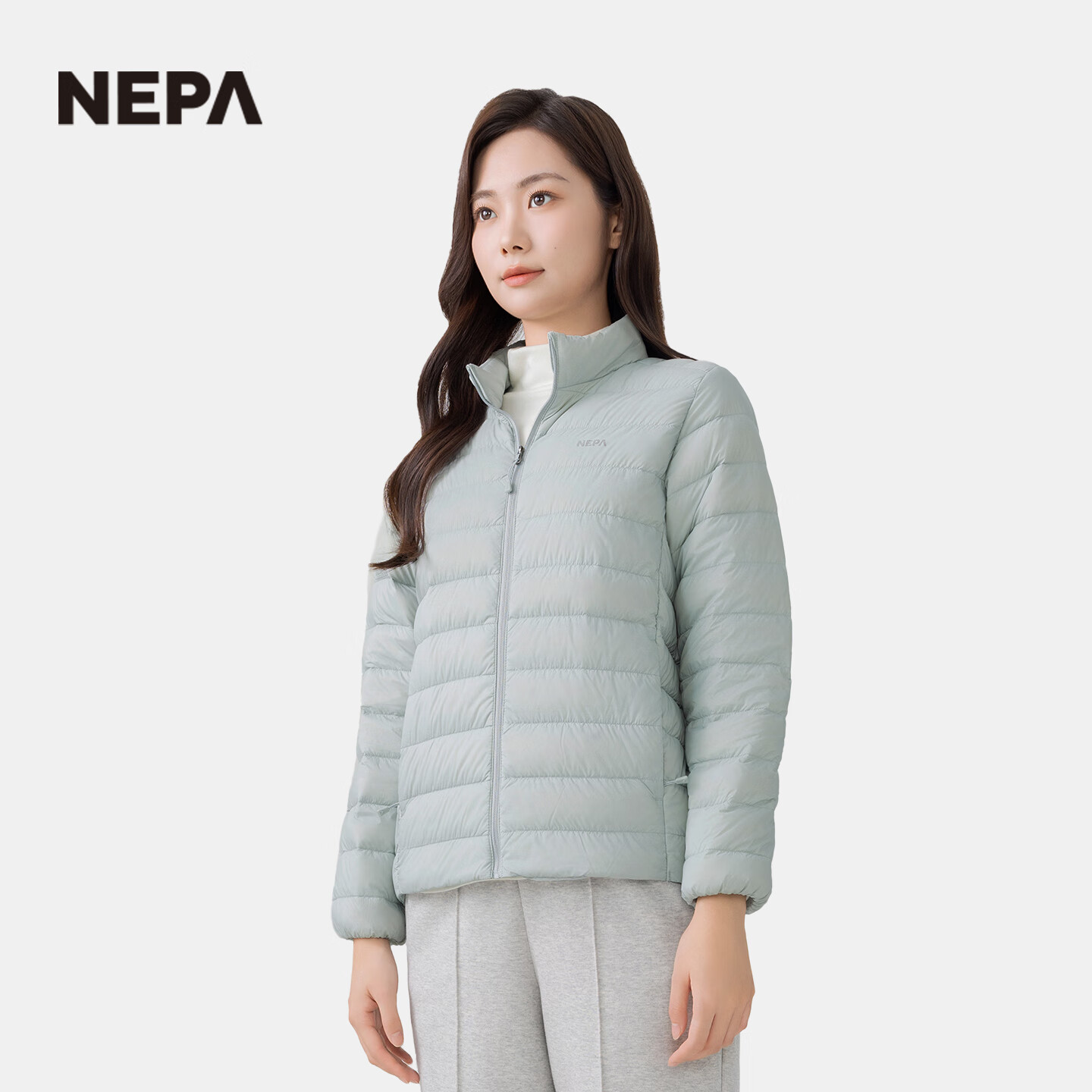 NEPA耐葩户外韩国进口25秋冬女士羽绒服基础款立领保暖羽绒服7L82021 L75灰蓝色 L 175/96A (105)