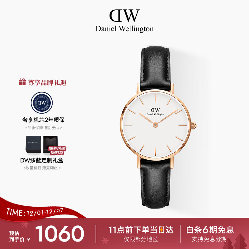 丹尼尔惠灵顿（DanielWellington）DW手表女 简约皮带女士腕表时尚欧美表节日礼物送女友DW00100230