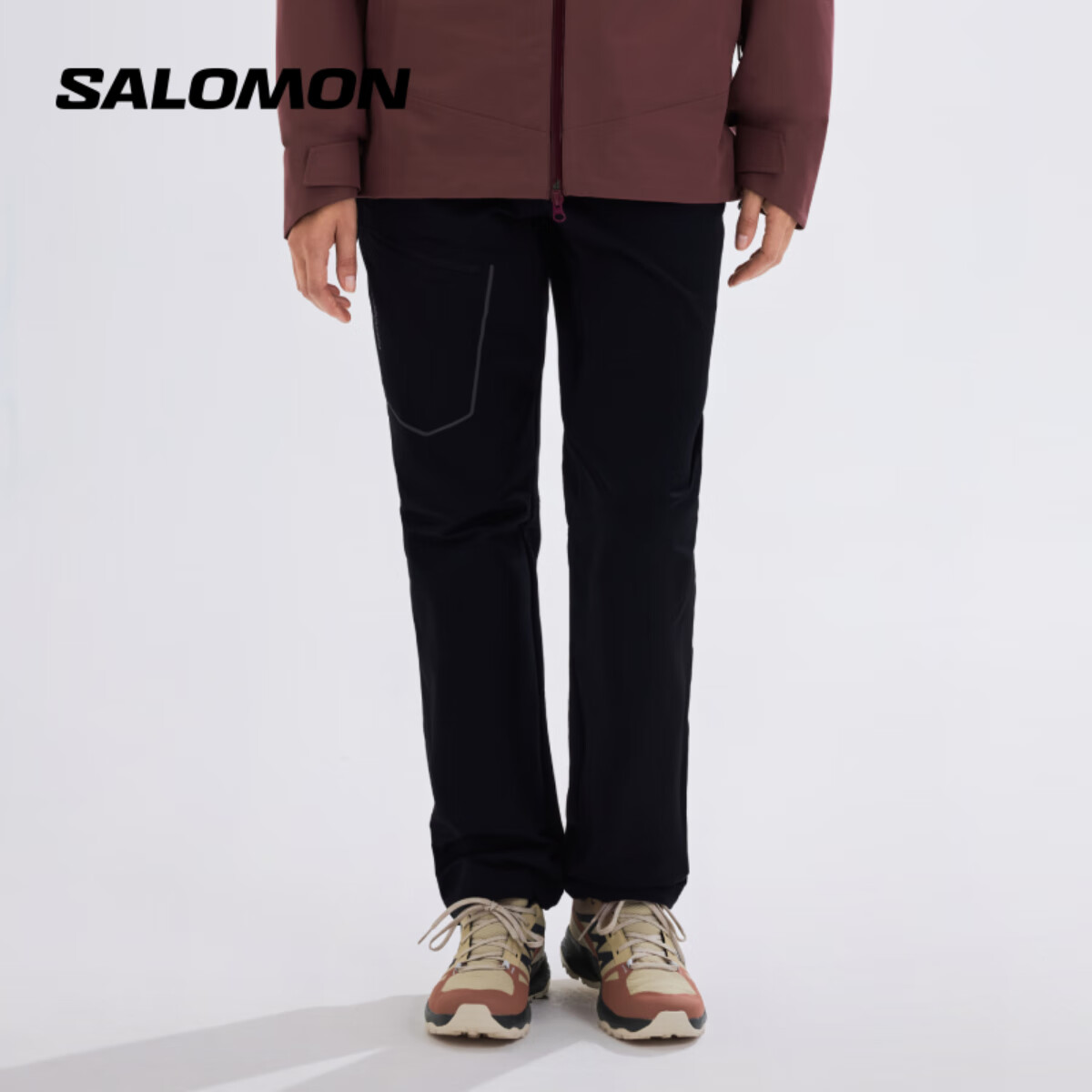 萨洛蒙（Salomon）女款 户外运动休闲舒适抓绒透气防泼水长裤 WAYFARER WARM PANTS 深黑色 C21101 M