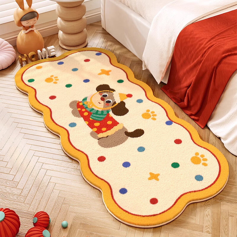 KAYE卧室床边毯加厚仿羊绒地垫儿童房间衣帽间床边地毯床前飘窗小毯子 FYR-Y米拉小狗-01 50X140cm