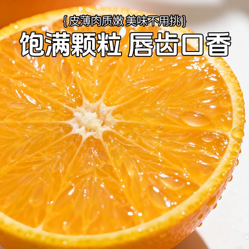 麻阳冰糖橙湖南特产当季新鲜橙子鲜甜多汁现摘小甜橙子脐橙水果 净重8.3-8.5斤大果【单果60-65mm】