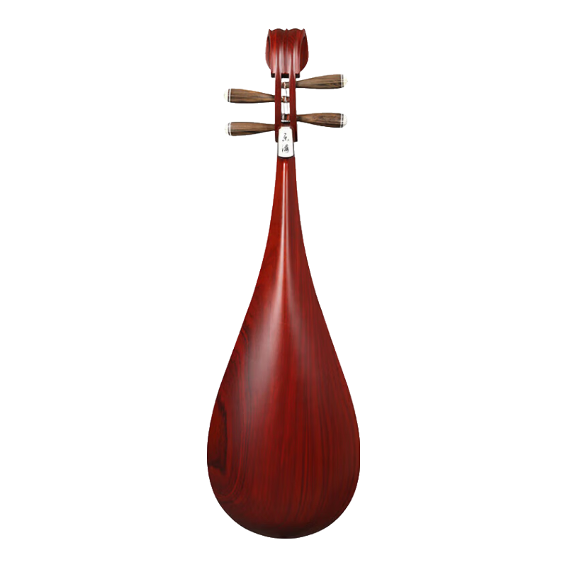 乐海 琵琶乐器非洲紫檀材质木轴木相花开富贵头饰考级演奏琵琶 DJ12-3S黑相素面